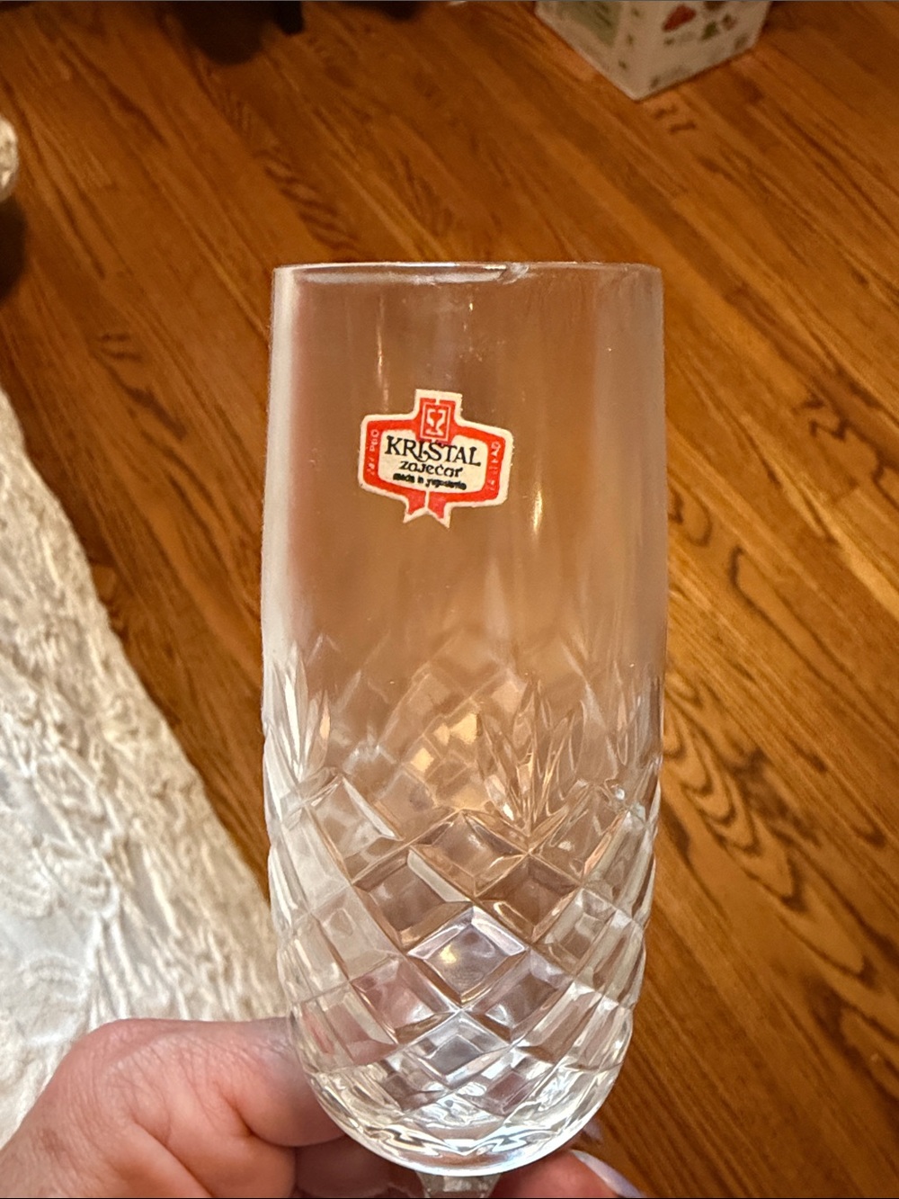 Vintage Kristal Glassware Boxed Cut Crystal Wine Goblet Set 6 Pieces Yugoslavia - Picture 7 of 7